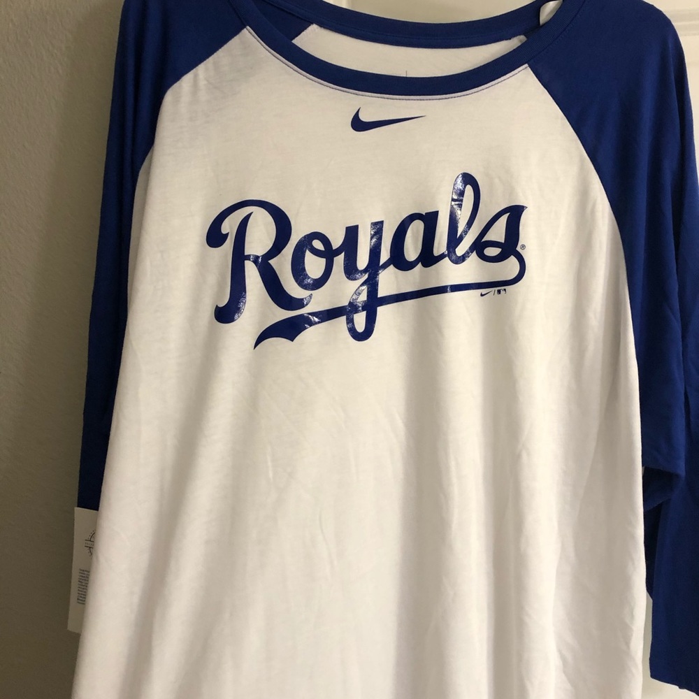 Nike Kansas City Royals 3/4 Sleeve Shirt Sz 2XL